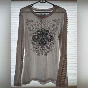 Affliction long sleeve Large White shirt